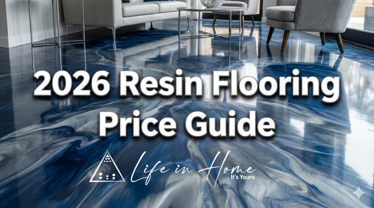 3D epoxy flooring cost comparison and metallic resin design in Coimbatore living room